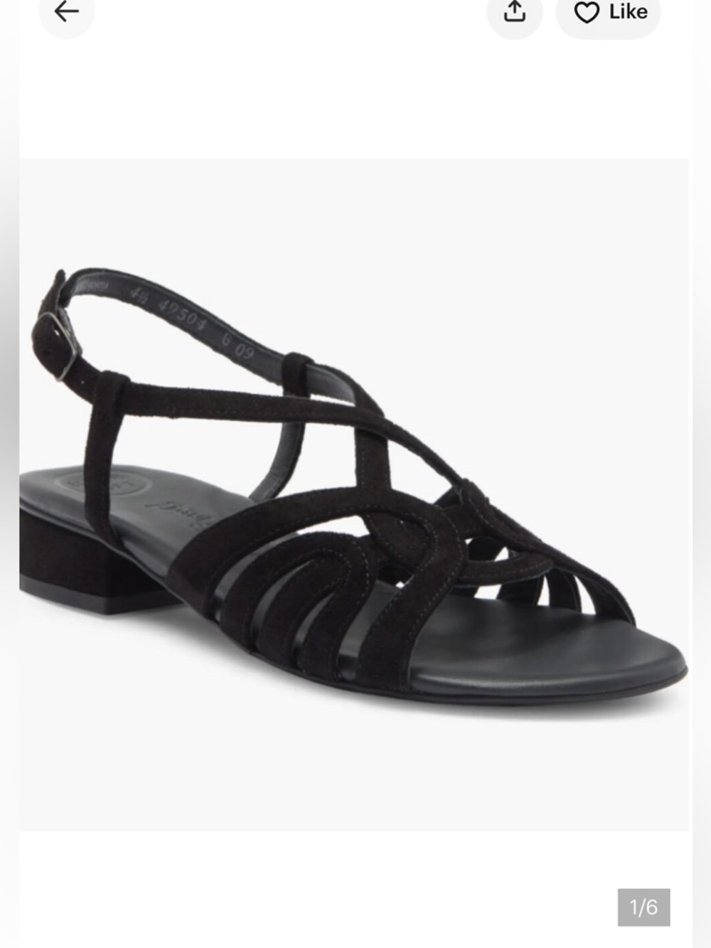 Paul Green suede leather black $415 rumi sandals new sz 7.5 m